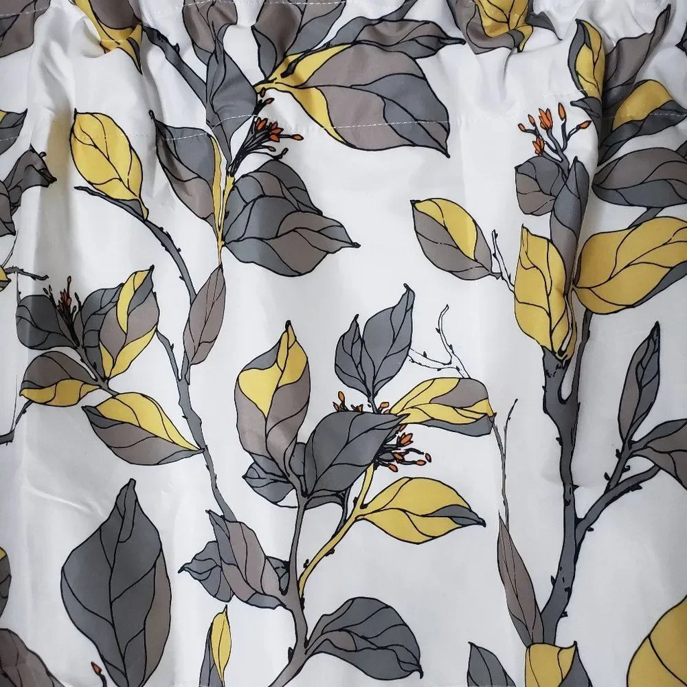 Elegant Drift Away 52x18 Floral Valance Gray Base with Sunny Yellow Flowers